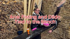**** AND DILDO TIED UP TO THE BENCH