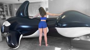 hot 5 meter whale bouncing