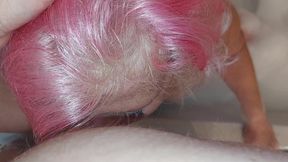 Mature Tgirl Stroking Throbbing Cock in Bubbly Tub Climax