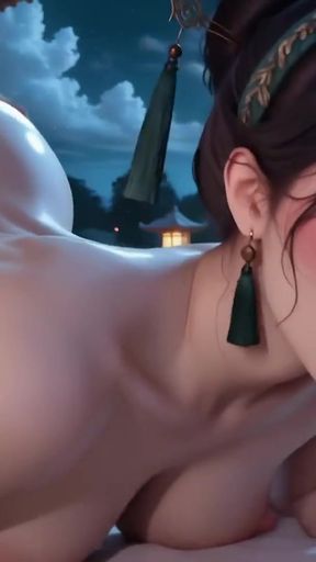 Kimono sex with those big tits is so hot - AI   Clip 2