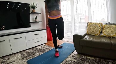 Fit Brunette pleads for cock while kneeling blind