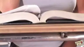 Naughty Haley Paige seduces mature guy in detention