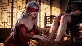 the third episode of the  white-haired beauty  series is here! absolutely sure to make you lose control and get extremely aroused ai-generated