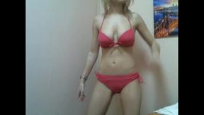 Blonde Strips to Bikini