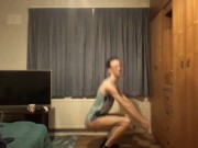 Very Skinny guy with extremely flat ass shows off his ribs and body