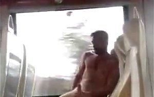 A striptease in a public train