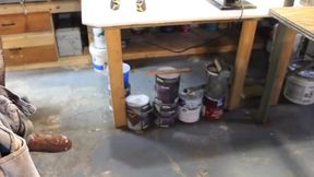 Kinky daddy in lingerie fetish sucking and fucked by huge cumming dildo