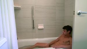 Str8toGay.com - Inked Kaleb Stryker masturbating in bath