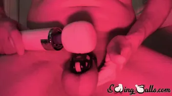 Hung twink Johnny swings his heavy balls and slaps his big cock
