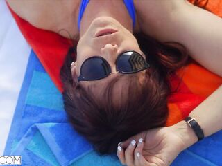 MILFY Curvy older Syren rides his young wang poolside