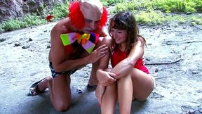 brunette milf charlotte de castille fucked by clown