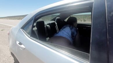 Risky road ride with a milf bbw and a big dick