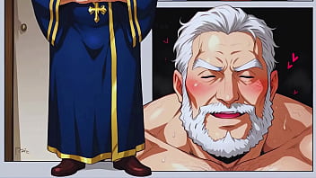 Gay orgy with old priests in secret monastery. Cum in daddy&#039_s ass!