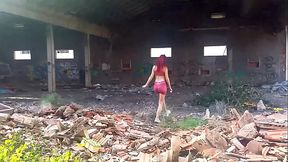 Ariel Ortiz gets horny in an abandoned ship, then she puts her whole hand in her pretty pussy.