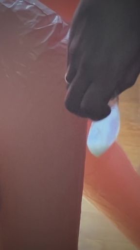 I silently film my husband moaning and fucking an anime lovedoll - cum in condom - He fucks her good   Clip 2