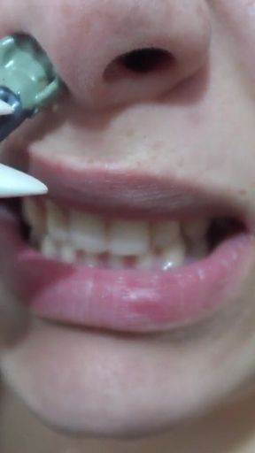 My Giantess Stepsister Puts Tiny Stepbrother in Her Nose as Punishment and Plays with Him