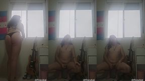 trans goddess smoking, stripping, and masturbating