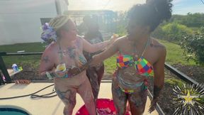 Creamy Custard Playtime: Savanna, Giana, Bleu & Livie Get Messy