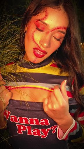 Latina Has a Rich Squirt on Halloween