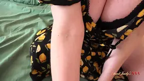 Busty stepmom Aunt Judy seduces and creampies her young nephew