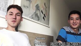 Bareback fucking with straight Latino by tattooed jock