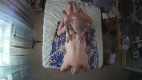 Neighbor Gets an Oil Massage Fucked in the Ass and Pussy with Cum on Her Buttocks
