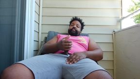 BBC Stepdaddy Gets High and Strokes Himself to Nut on Balcony