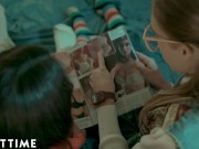 ADULT TIME - Nerdy Lesbian Cadence Lux Creates Sex Companion For Threesome With BFF! FULL SCENE