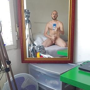 Jerking in front of the mirror