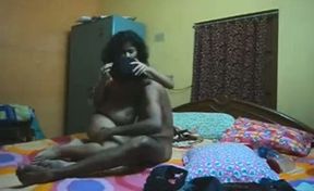 Busty amateur Indian girl pleases her lucky man orally