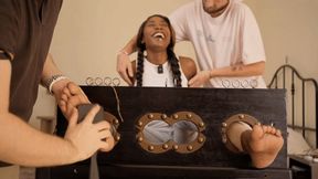 Chana loves to be tickled in the stocks