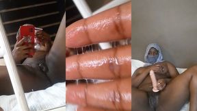 ebony chick playing with herself.