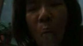 Mature Asian mommy is sucking her hubby's dick in amateur homemade sex video