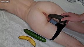 Tiny Pussy's Best Companion: A Dildo, a Banana or a Cucumber?