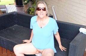Horny west aussie shows her gaping cunt in slow mo