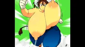 Luscious Hentai Goddess Bares Huge Milky Breasts in Steaming Solo Act