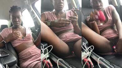 She squirted all over her toys after that car fuck