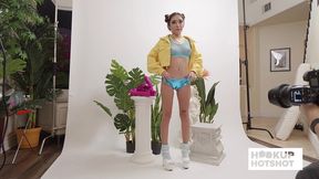 bts - petite latina amber summer teases during a sexy photoshoot!