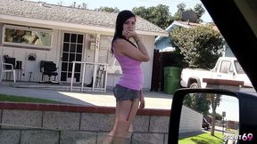 curvy green eyes teen with big natural saggy tits and round ass pick up and seduce to fuck