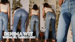 Wetting my new vintage Levis on purpose while trimming my palm tree