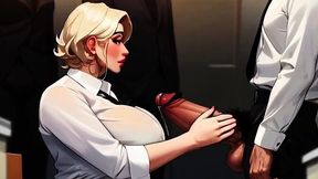 Sexy secretary gets an animated creampie from her boss