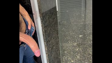 I came, hot cum, in the bathroom sink with my 23cm dick.