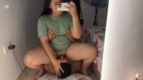 Young Colombian girl with big ass gets fucked in front of the mirror