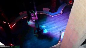 geraldine sucks my cock - cum in her mouth in d.j. booth