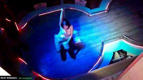 geraldine sucks my cock - cum in her mouth in d.j. booth