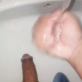 Handjob Jerking off In Washroom.Cumshot In Washroom.