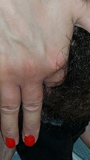 The brunette reaches orgasm alone with moans. Latina hairy pussy, big ass, big tits, big nipples.   Clip 1