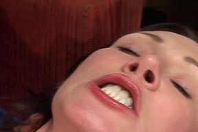 Perfect babe got big load of cum on her tits