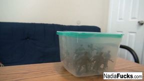 sexy nadia eats cereal filled with sexy soldiers