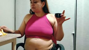 Big Belly Chubby Girl gets Gassy and puts Her Big Fat Ass on Your Face